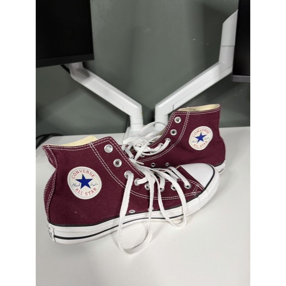 Burgundy Maroon Hightop Converse Shoes Sneakers Men's 8 Women's 10 C-1